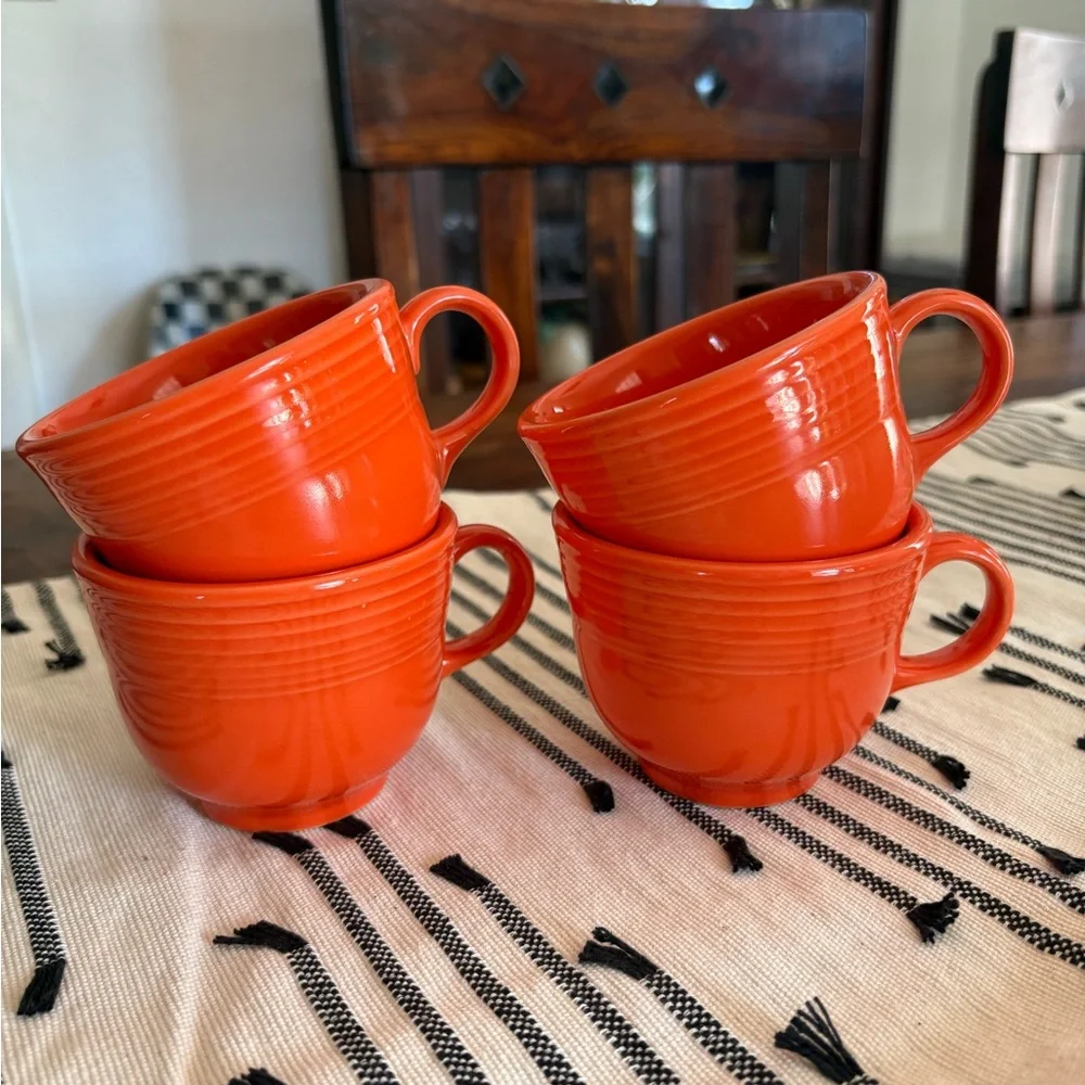 Fiestaware Teacups Poppy (4) - Picture 2 of 6
